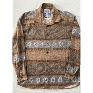 Alaska Wilderness Gear Shirt Men's XL Long Sleeve Flannel Aztec AOP Vintage